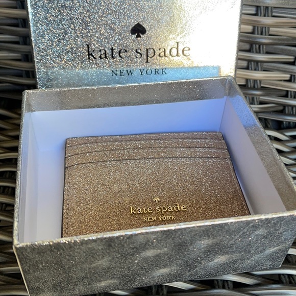 Kate Spade Shimmy Glitter Boxed Small Card Holder - Picture 6 of 16